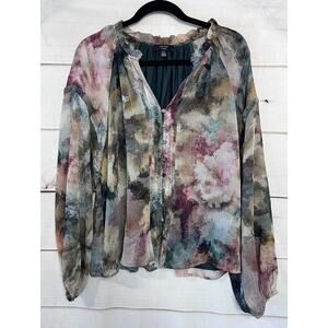 Haver London Blouse Size XL Multicolor Long Sleeves